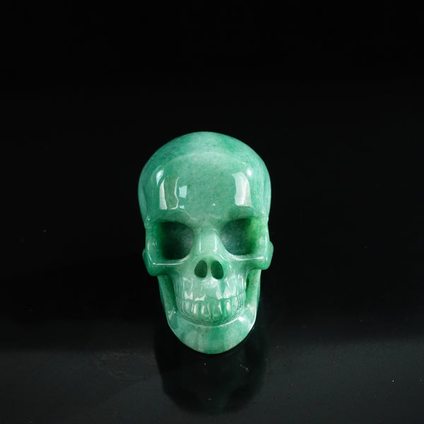 3.0" Green Aventurine Crystal Skull Carving - Unique Piece #GA01