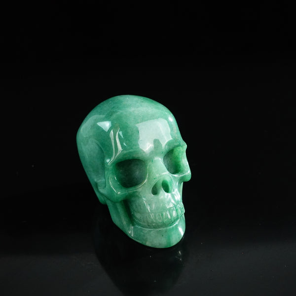 3.0" Green Aventurine Crystal Skull Carving - Unique Piece #GA01 - alternate view