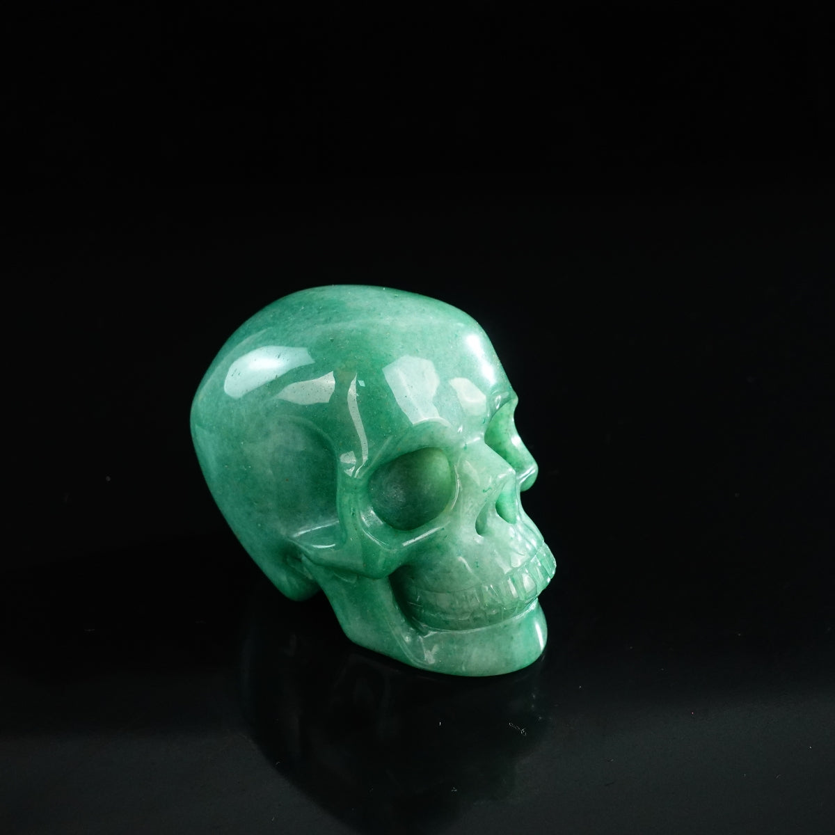 3.0" Green Aventurine Crystal Skull Carving - Unique Piece #GA01