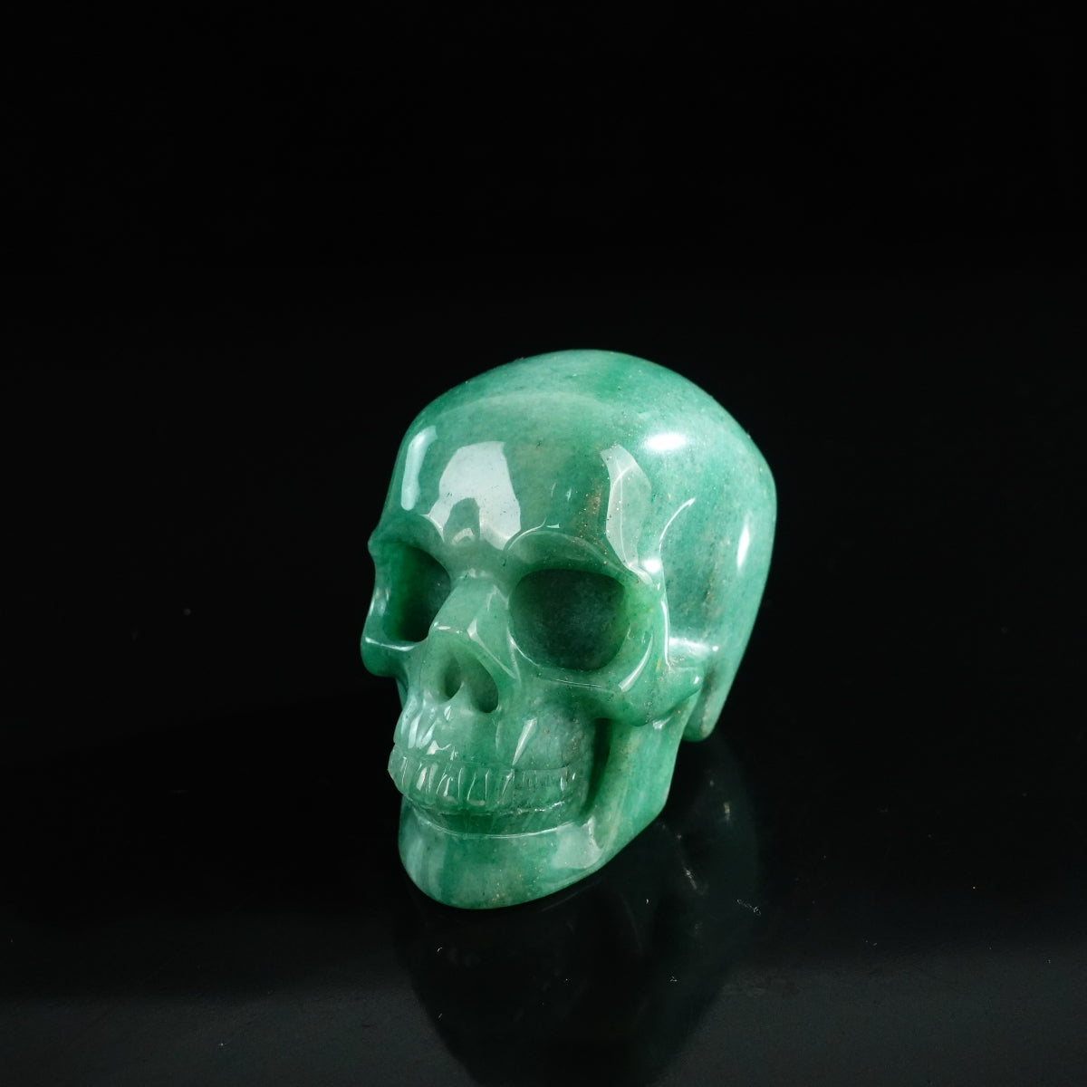 3.0" Green Aventurine Crystal Skull Carving - Unique Piece #GA01