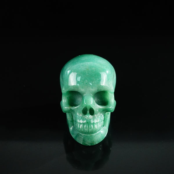3.0" Green Aventurine Crystal Skull Carving - Unique Piece #GA02