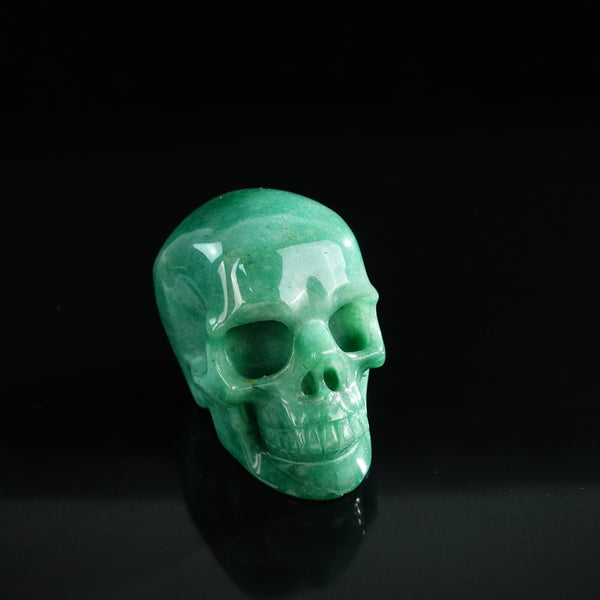 3.0" Green Aventurine Crystal Skull Carving - Unique Piece #GA02 - alternate view