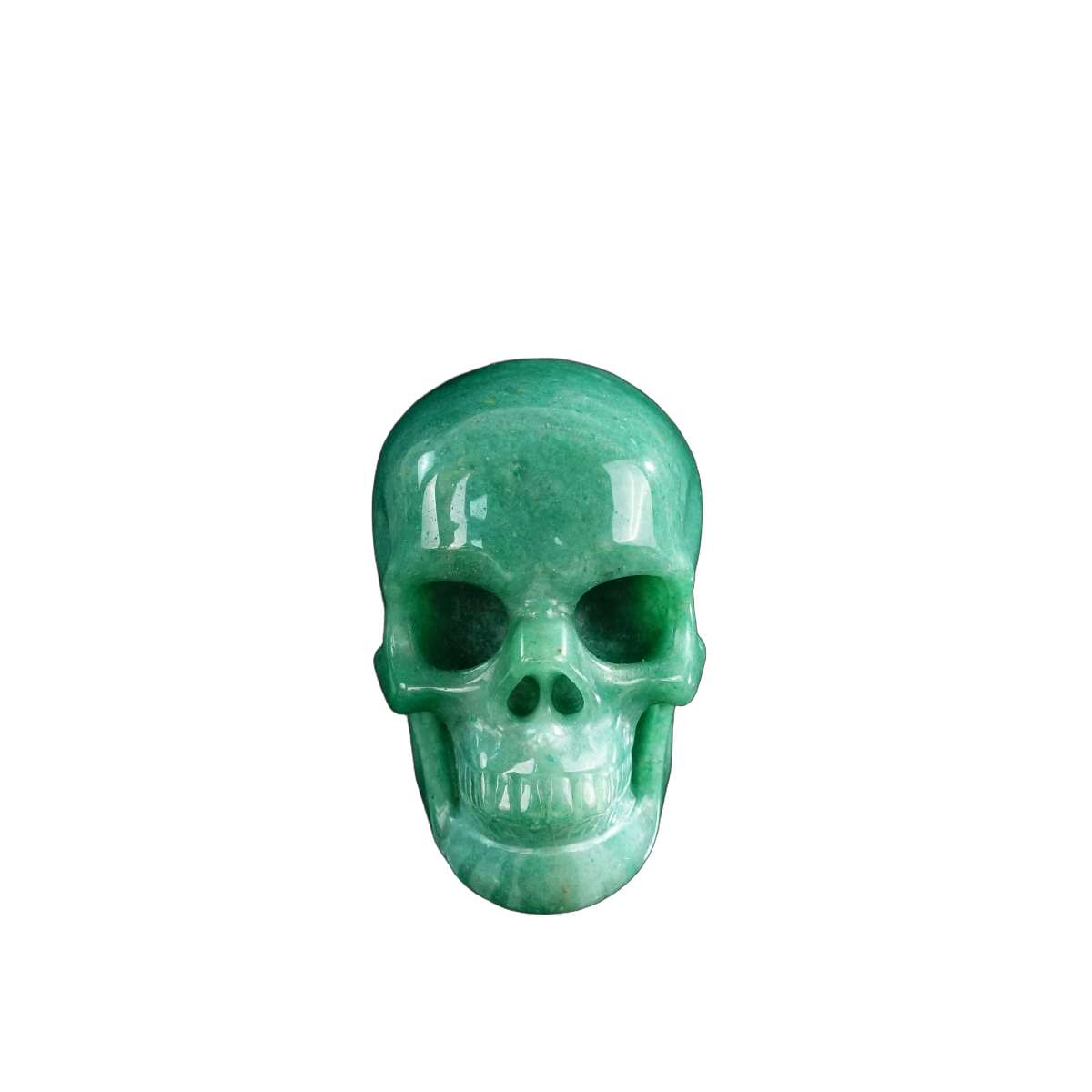 3.0" Green Aventurine Crystal Skull Carving - Hand Carved Decor