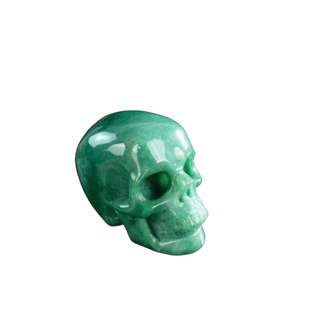 3.0" Green Aventurine Crystal Skull Carving - Hand Carved Decor