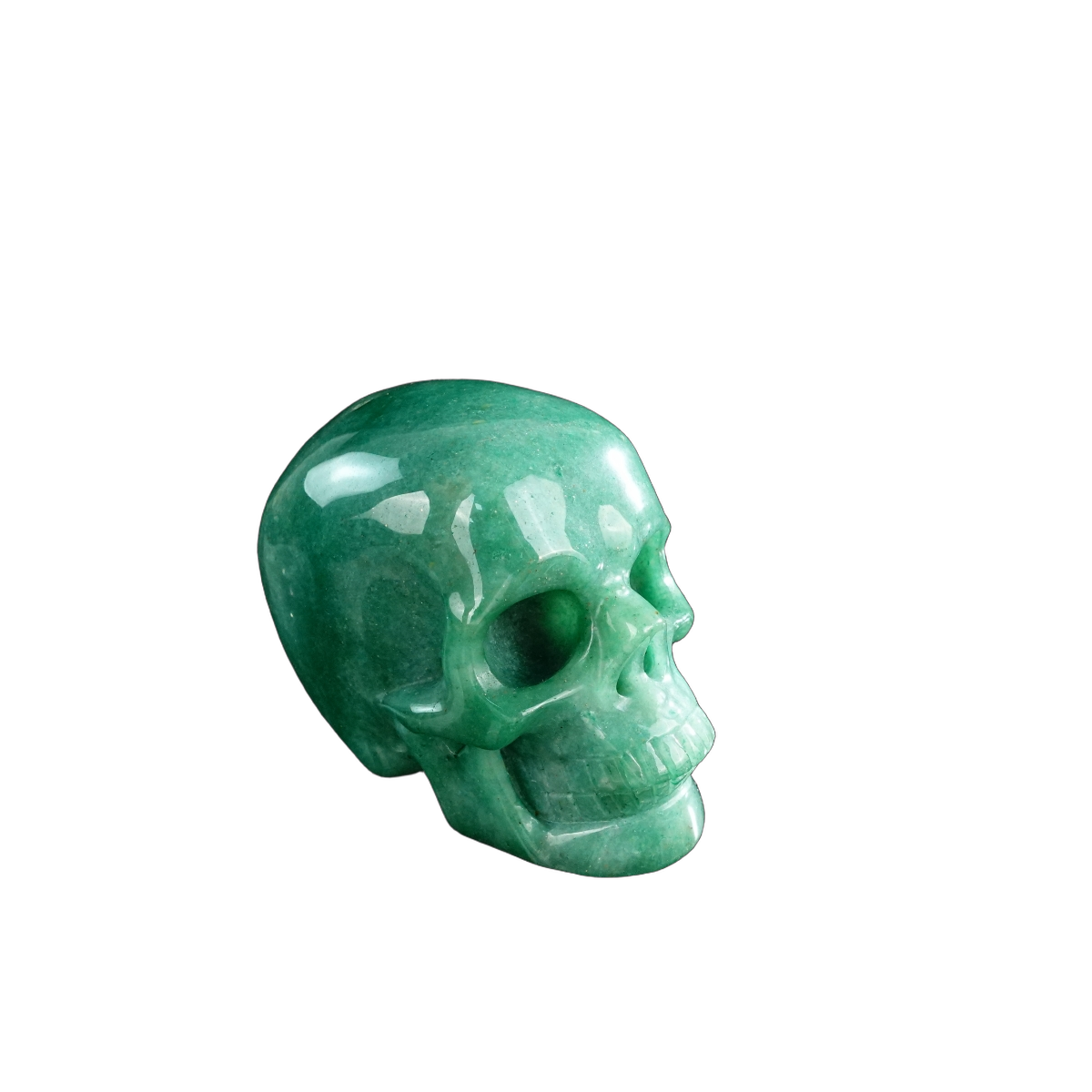 3.0" Green Aventurine Crystal Skull Carving - Hand Carved Decor