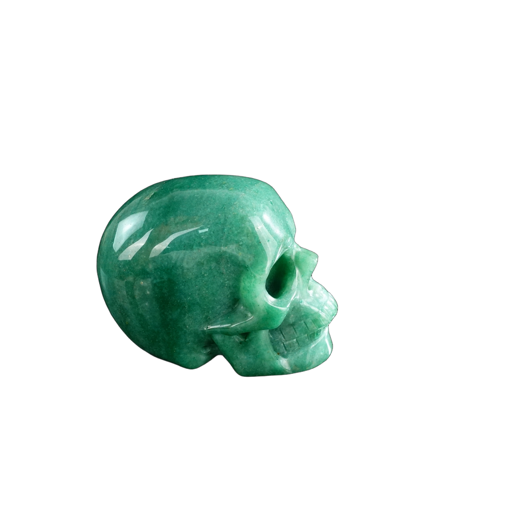 3.0" Green Aventurine Crystal Skull Carving - Hand Carved Decor