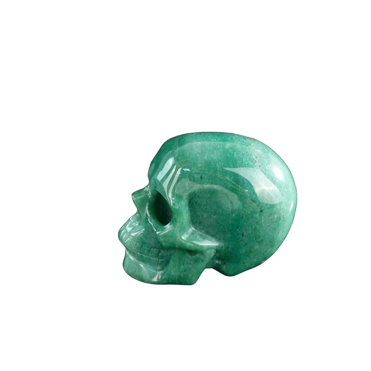 3.0" Green Aventurine Crystal Skull Carving - Hand Carved Decor