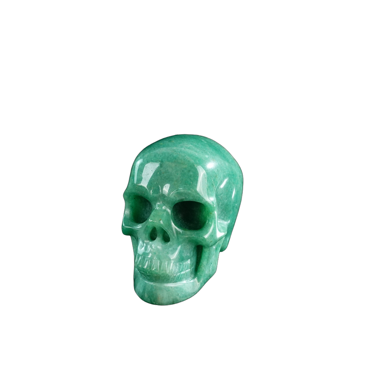 3.0" Green Aventurine Crystal Skull Carving - Hand Carved Decor