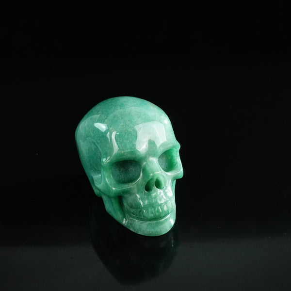 3.0" Green Aventurine Crystal Skull Carving - Unique Piece #GA04 - alternate view