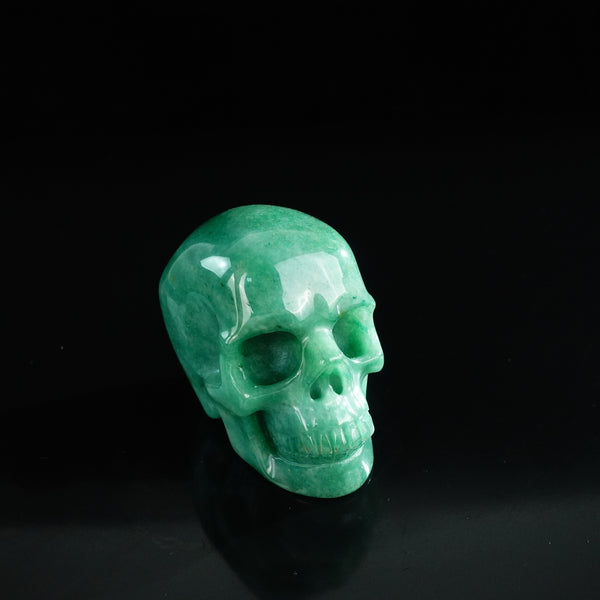 3.0" Green Aventurine Crystal Skull Carving - Unique Piece #GA05 - alternate view
