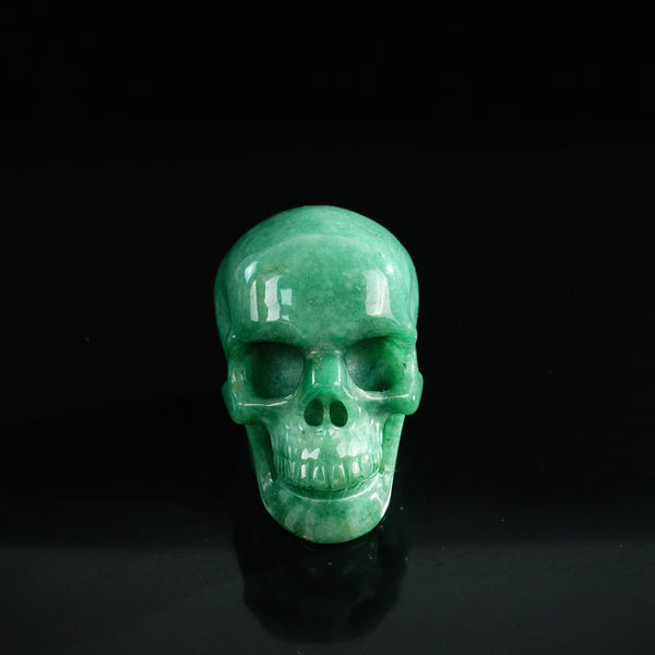 3.0" Green Aventurine Crystal Skull Carving - Unique Piece #GA06