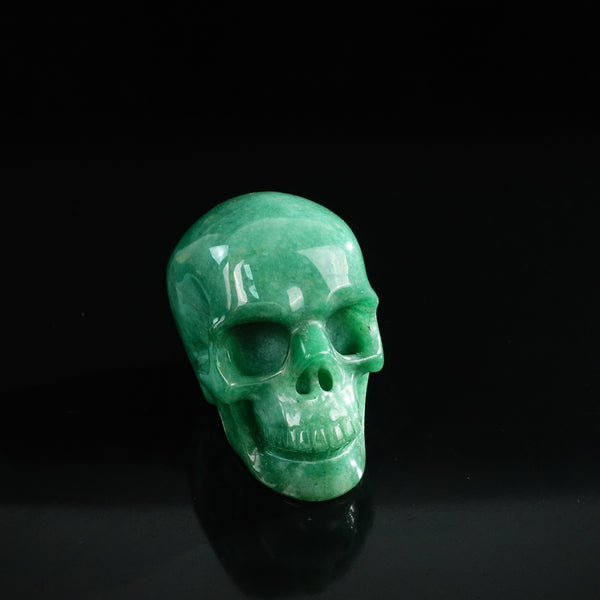 3.0" Green Aventurine Crystal Skull Carving - Unique Piece #GA06 - alternate view