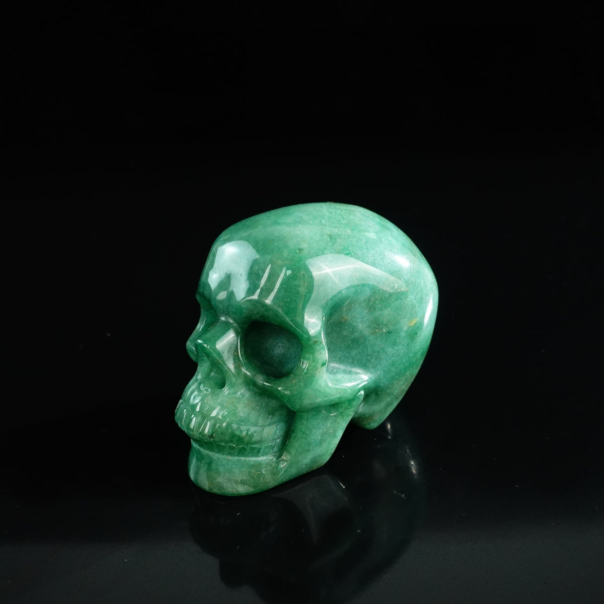 3.0" Green Aventurine Crystal Skull Carving - Unique Piece #GA06