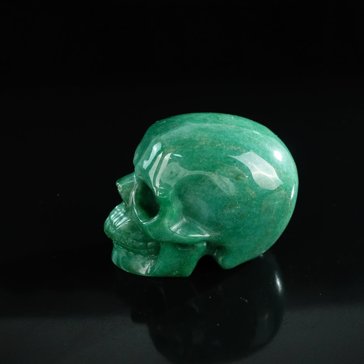3.0" Green Aventurine Crystal Skull Carving - Unique Piece #GA07