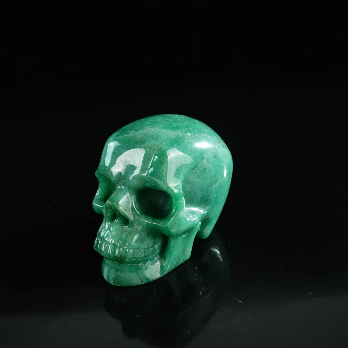 3.0" Green Aventurine Crystal Skull Carving - Unique Piece #GA07