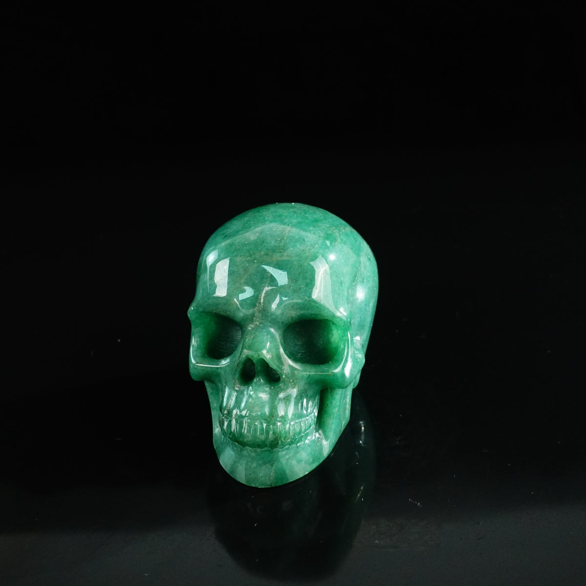 3.0" Green Aventurine Crystal Skull Carving - Unique Piece #GA07