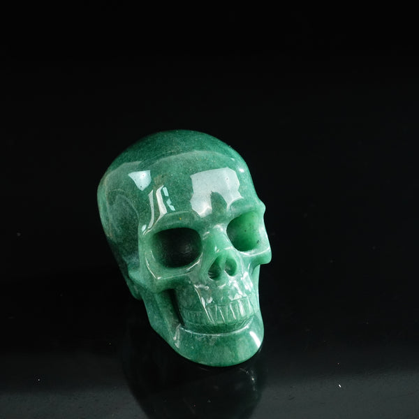 3.0" Green Aventurine Crystal Skull Carving - Unique Piece #GA08 - alternate view