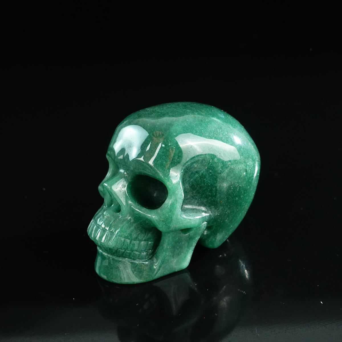 3.0" Green Aventurine Crystal Skull Carving - Unique Piece #GA08