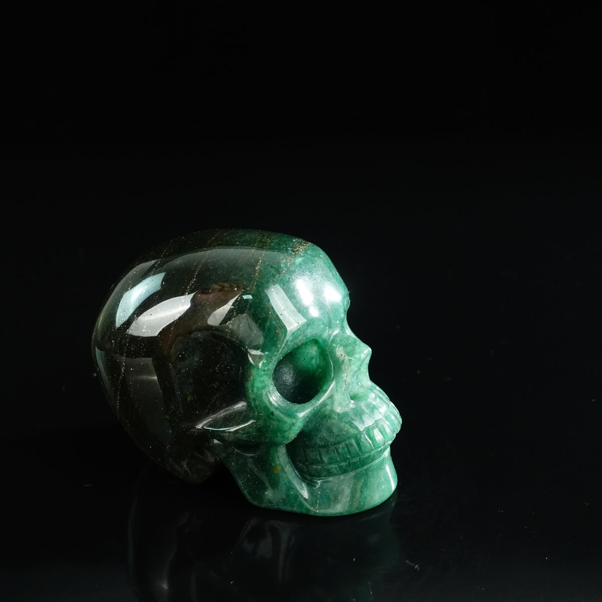 3.0" Green Aventurine Crystal Skull Carving - Unique Piece #GA09