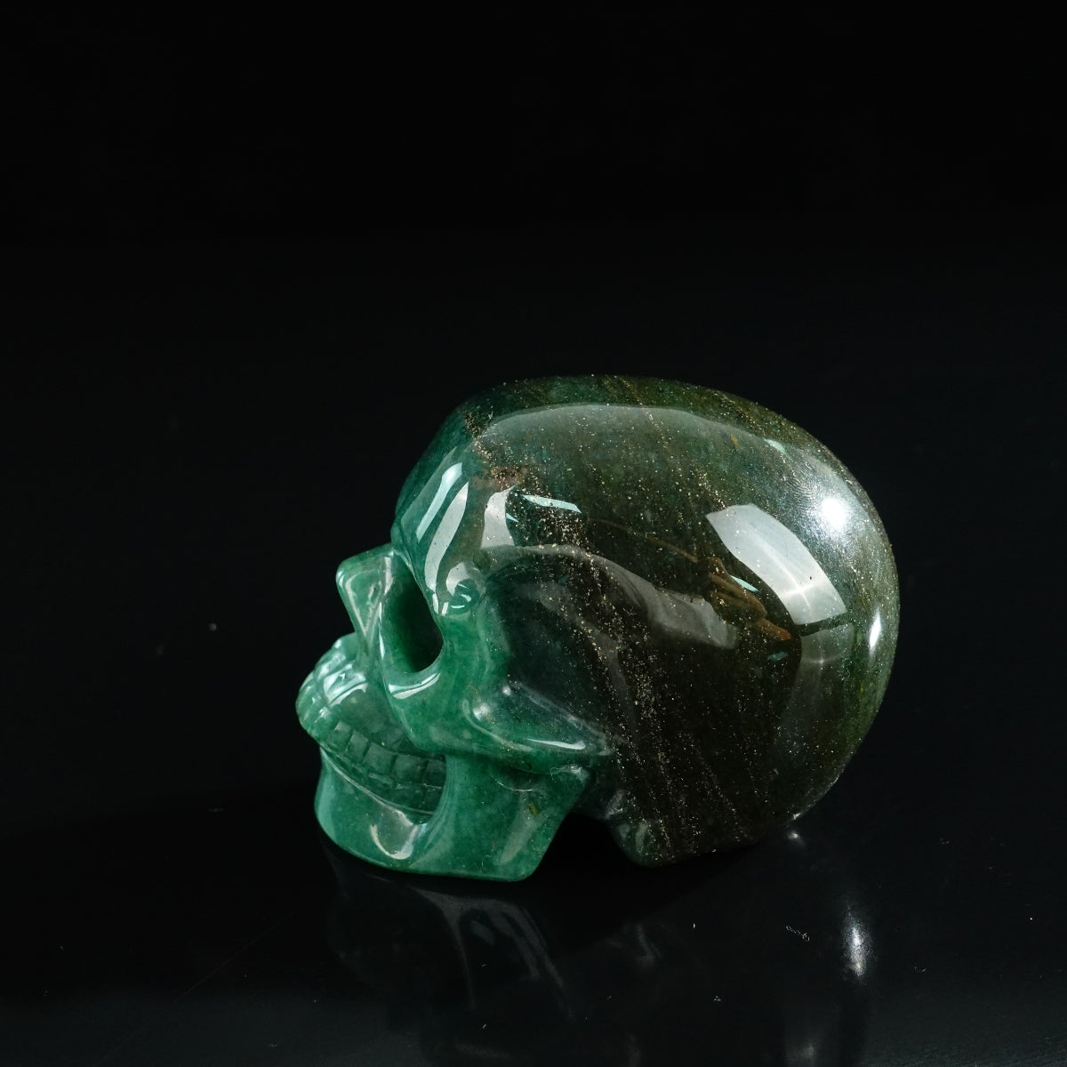 3.0" Green Aventurine Crystal Skull Carving - Unique Piece #GA09