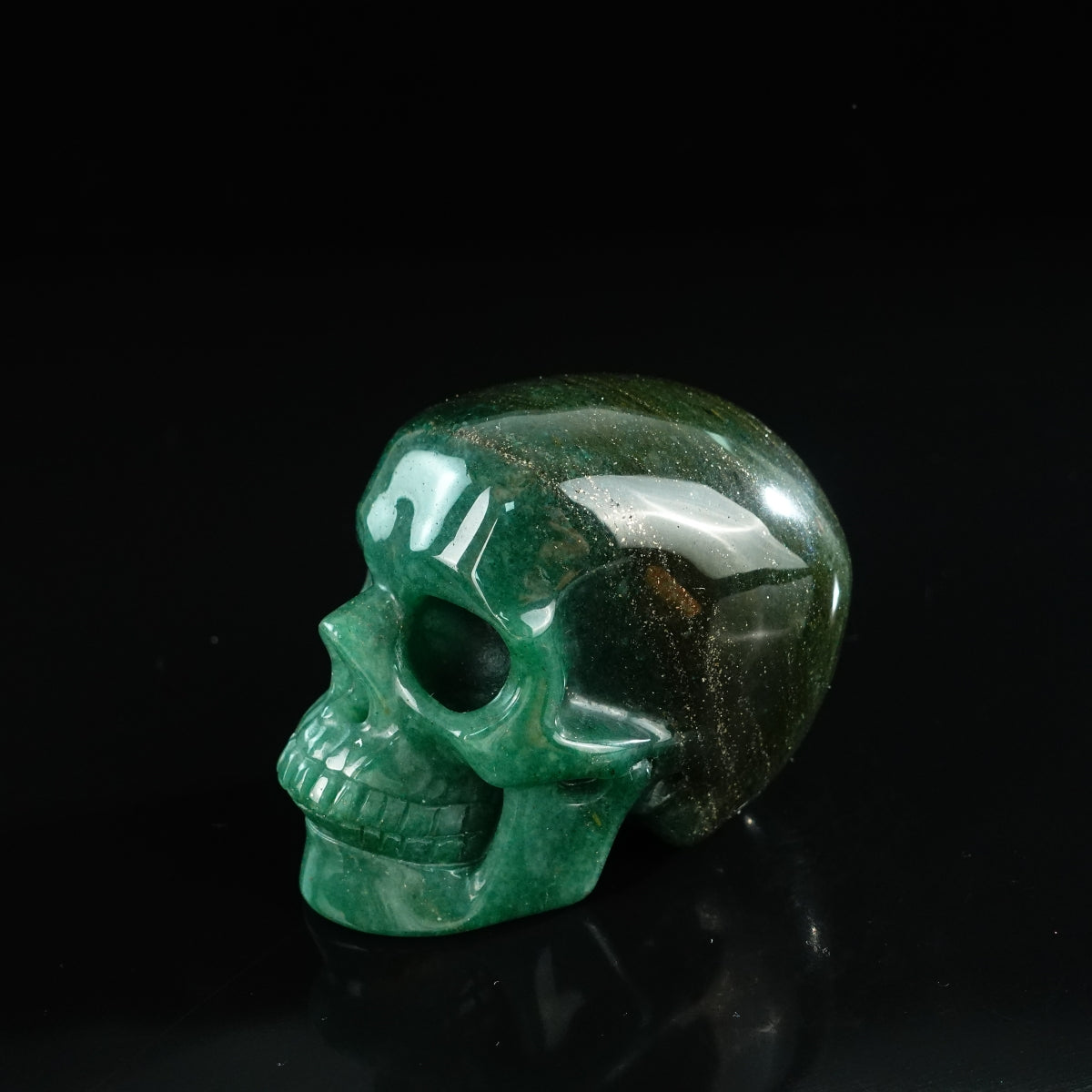 3.0" Green Aventurine Crystal Skull Carving - Unique Piece #GA09
