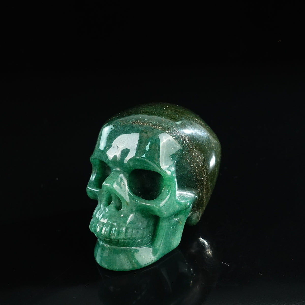 3.0" Green Aventurine Crystal Skull Carving - Unique Piece #GA09