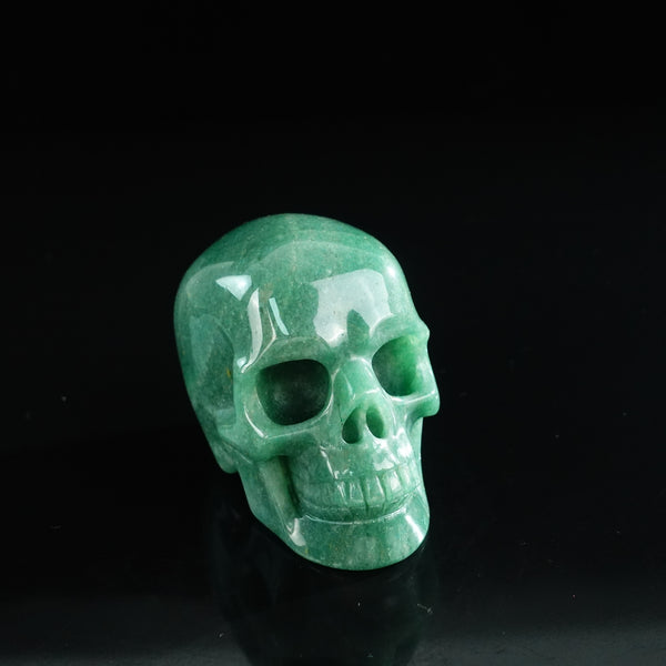 3.0" Green Aventurine Crystal Skull Carving - Unique Piece #GA10 - alternate view