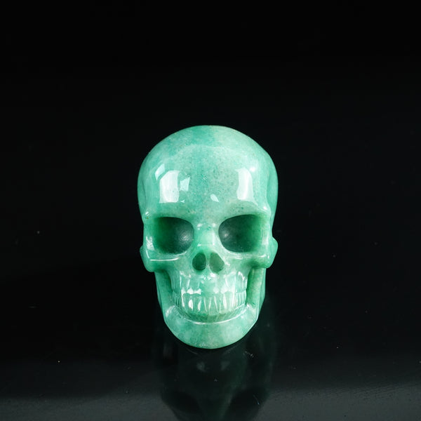 3.0" Green Aventurine Crystal Skull Carving - Unique Piece #GA11