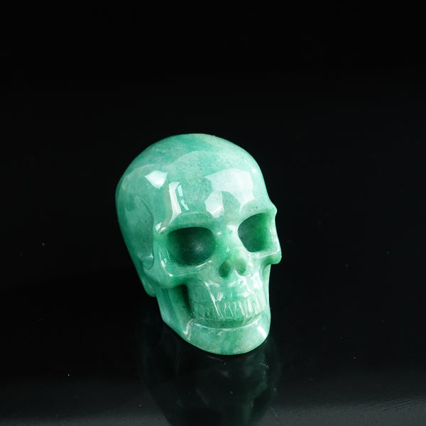 3.0" Green Aventurine Crystal Skull Carving - Unique Piece #GA11 - alternate view