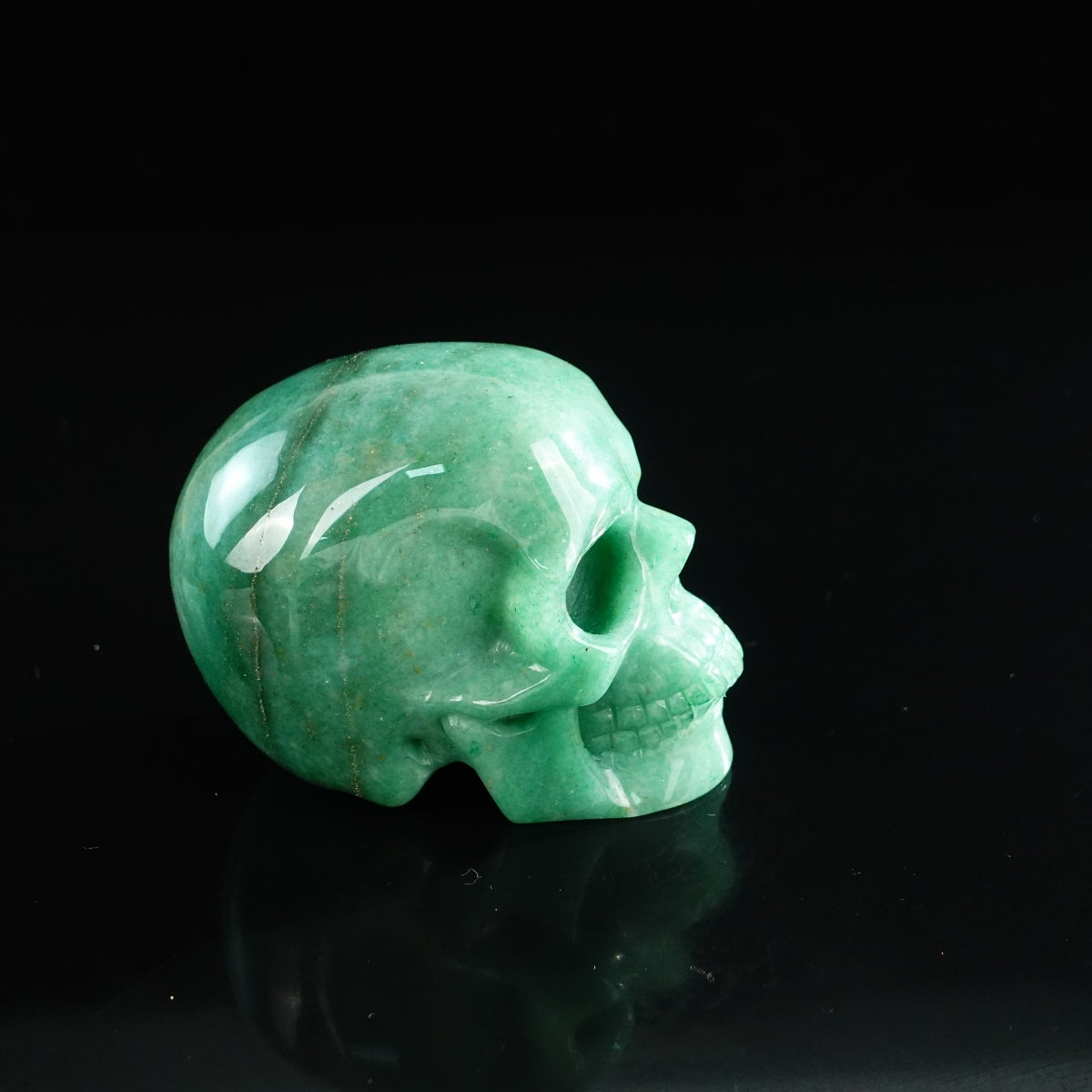 3.0" Green Aventurine Crystal Skull Carving - Unique Piece #GA12