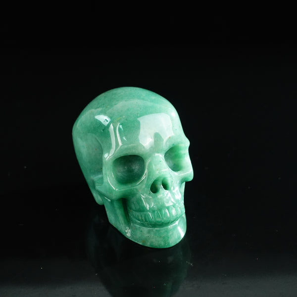 3.0" Green Aventurine Crystal Skull Carving - Unique Piece #GA14 - alternate view