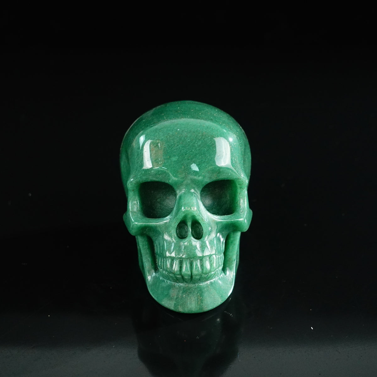 3.0" Green Aventurine Crystal Skull Carving - Unique Piece #GA15