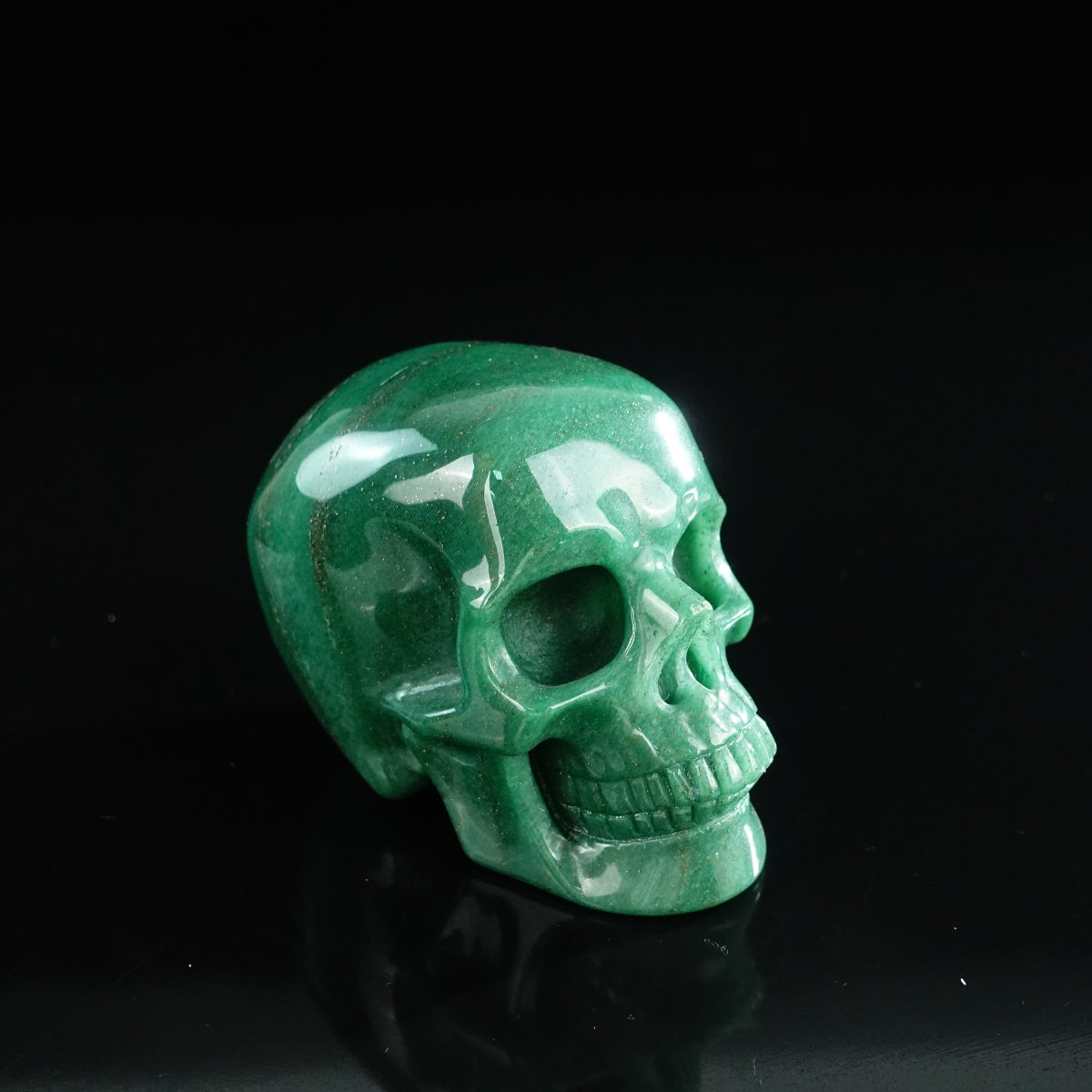 3.0" Green Aventurine Crystal Skull Carving - Unique Piece #GA15