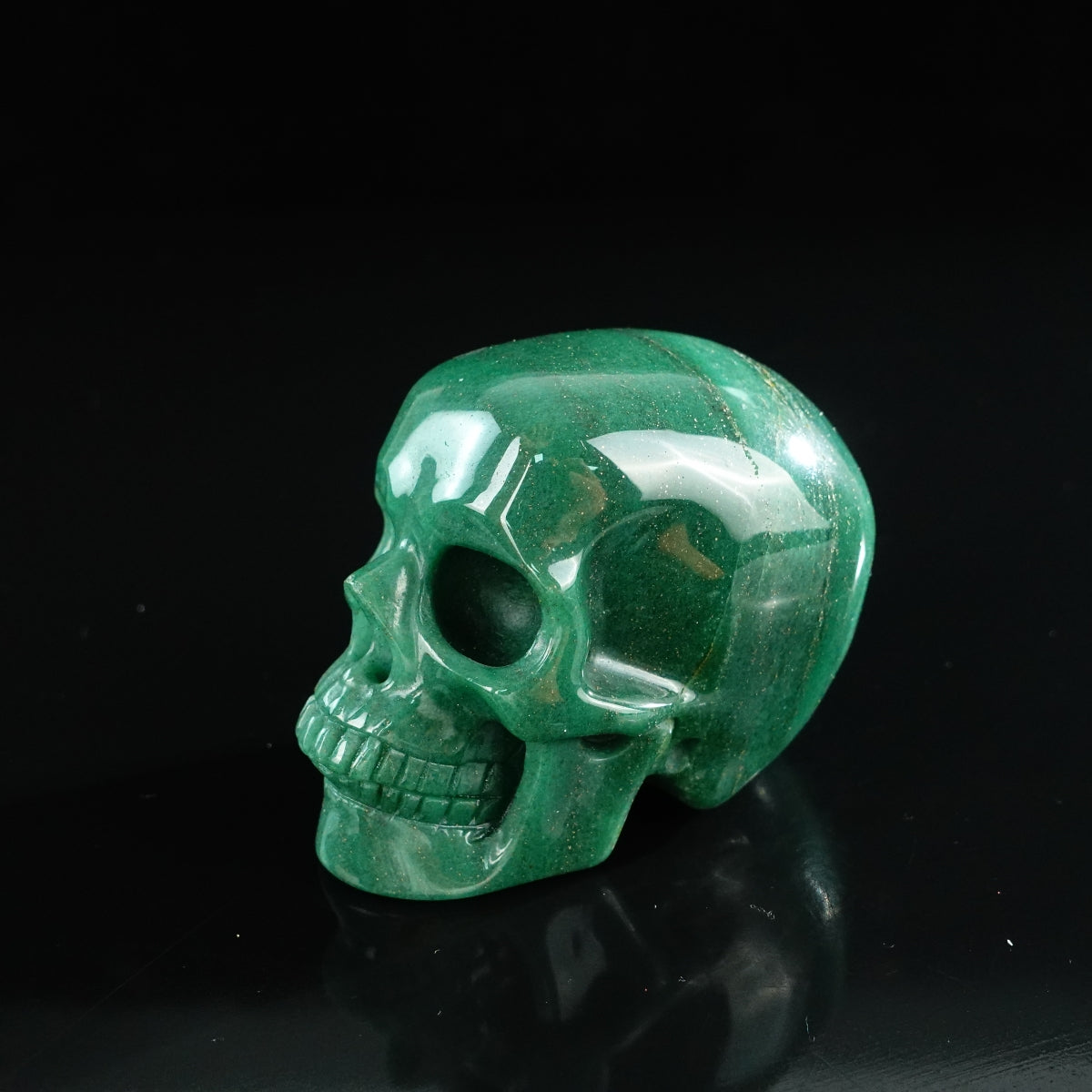 3.0" Green Aventurine Crystal Skull Carving - Unique Piece #GA15