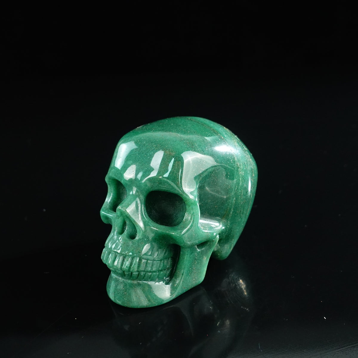 3.0" Green Aventurine Crystal Skull Carving - Unique Piece #GA15