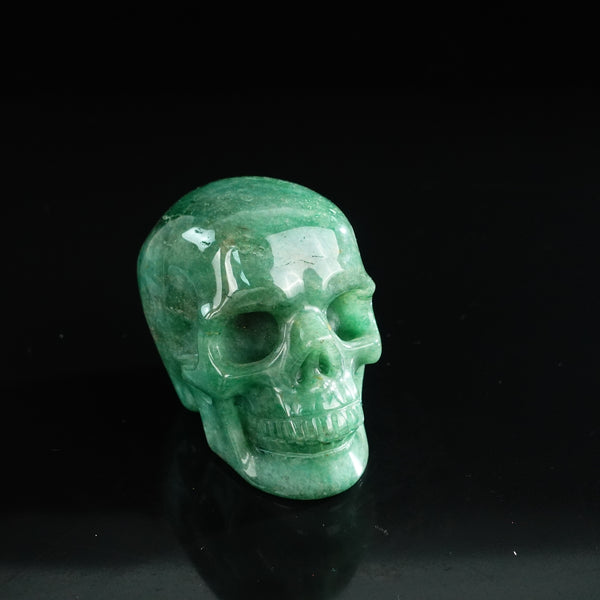 3.0" Green Aventurine Crystal Skull Carving - Unique Piece #GA16 - alternate view