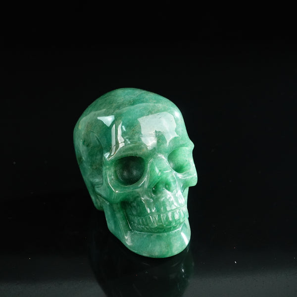 3.0" Green Aventurine Crystal Skull Carving - Unique Piece #GA17 - alternate view