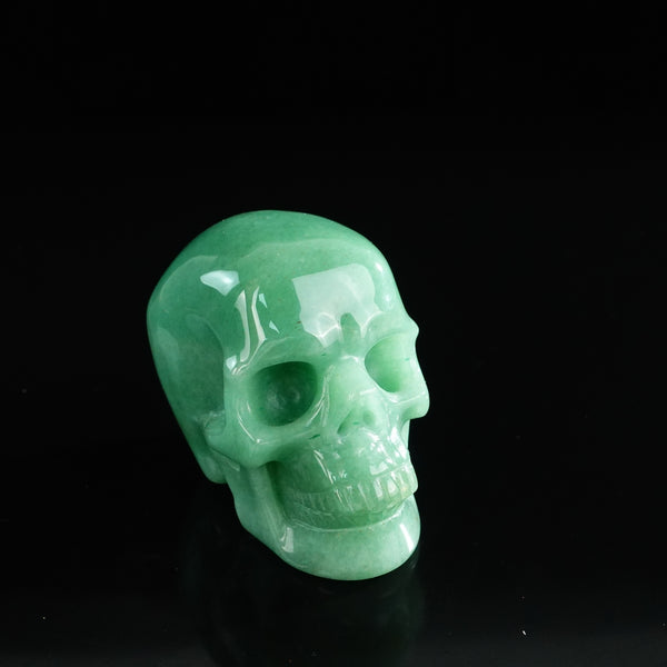 3.0" Green Aventurine Crystal Skull Carving - Unique Piece #GA18 - alternate view