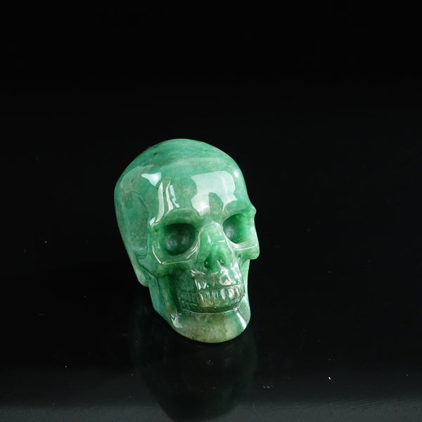 3.0" Green Aventurine Crystal Skull Carving - Unique Piece #GA19 - alternate view