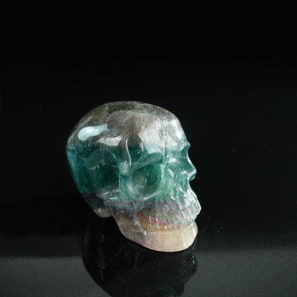 3.0" Fluorite Crystal Skull Carving - Unique Piece #GF02 - alternate view