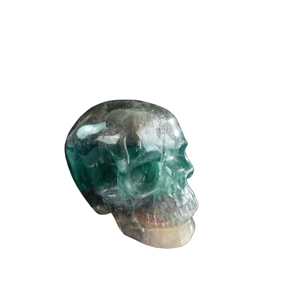 3.0" Fluorite Crystal Skull Carving - Unique Piece #GF02 - alternate view