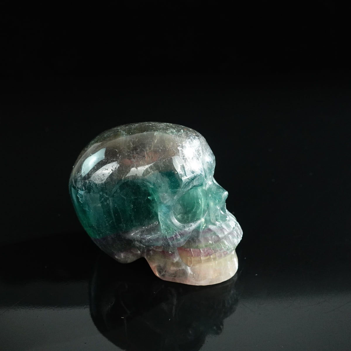 3.0" Fluorite Crystal Skull Carving - Unique Piece #GF02