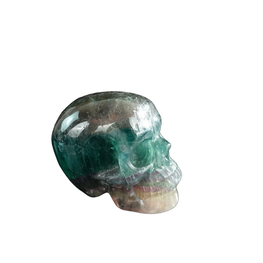 3.0" Fluorite Crystal Skull Carving - Unique Piece #GF02