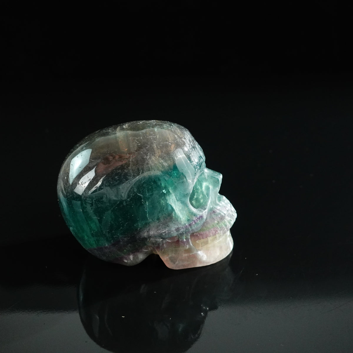 3.0" Fluorite Crystal Skull Carving - Unique Piece #GF02