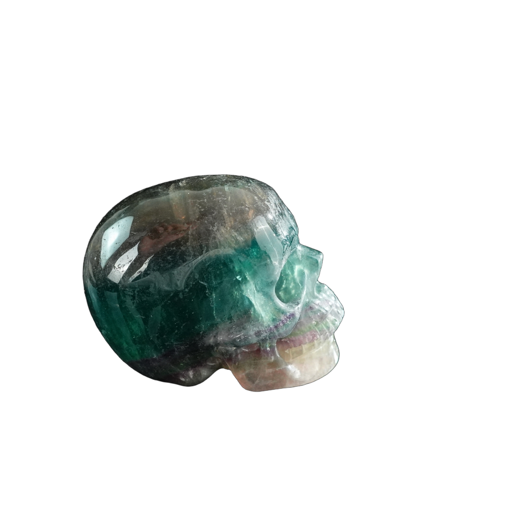 3.0" Fluorite Crystal Skull Carving - Unique Piece #GF02