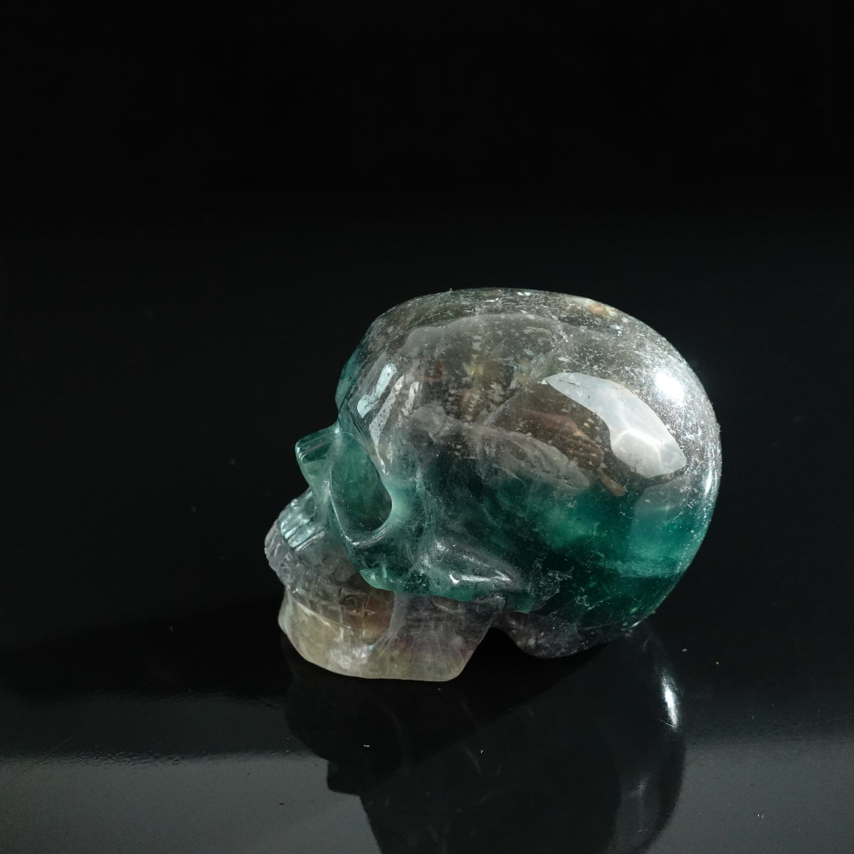3.0" Fluorite Crystal Skull Carving - Unique Piece #GF02