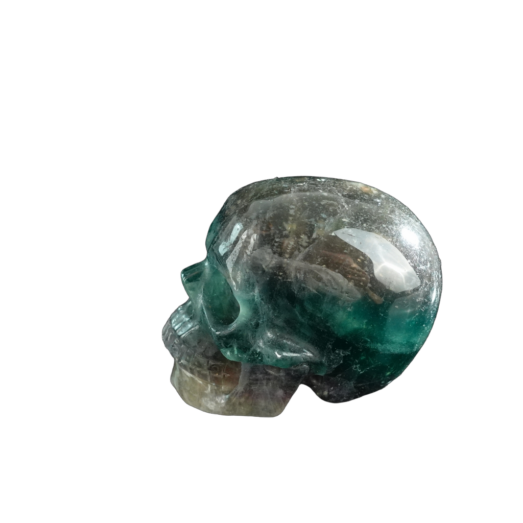 3.0" Fluorite Crystal Skull Carving - Unique Piece #GF02