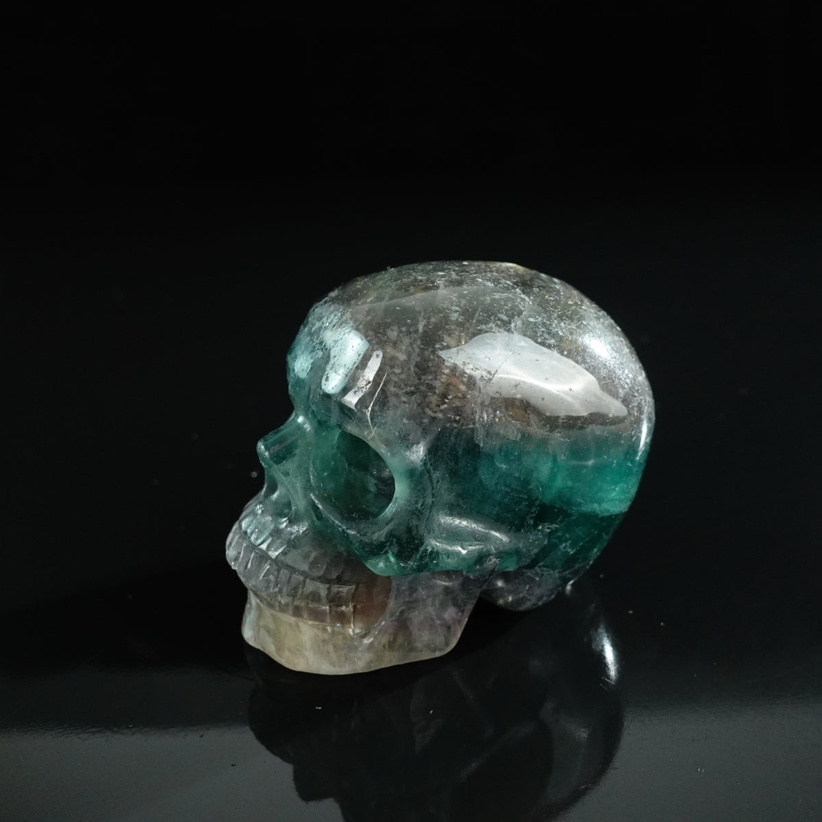 3.0" Fluorite Crystal Skull Carving - Unique Piece #GF02