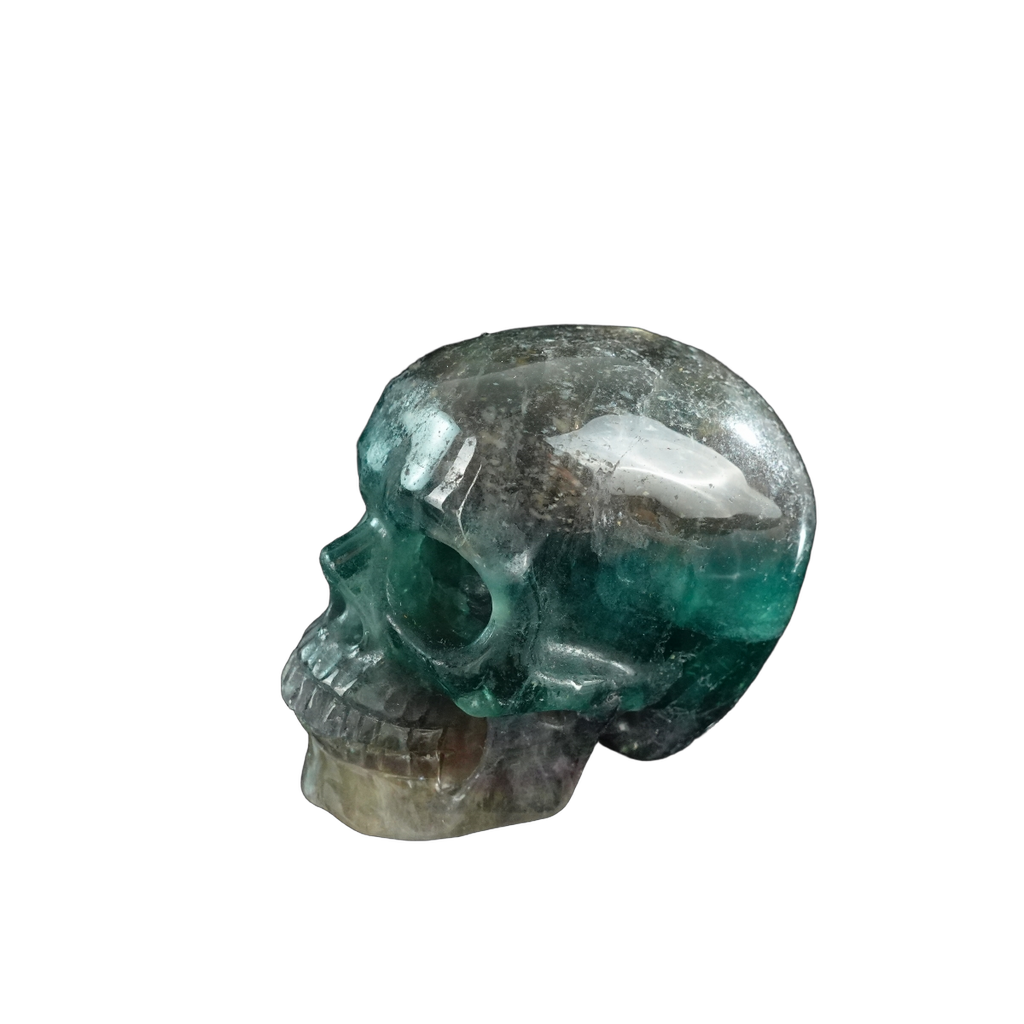 3.0" Fluorite Crystal Skull Carving - Unique Piece #GF02