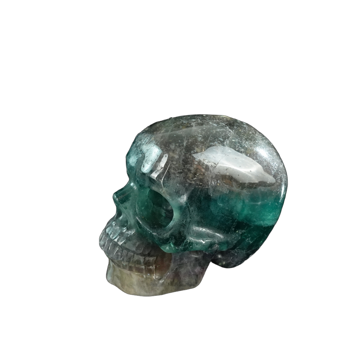 3.0" Fluorite Crystal Skull Carving - Unique Piece #GF02